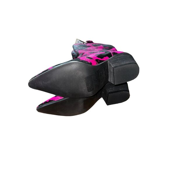 Dingo Live A Little Neon Pink Boots Calf Hair Size 7 - Picture 2 of 9